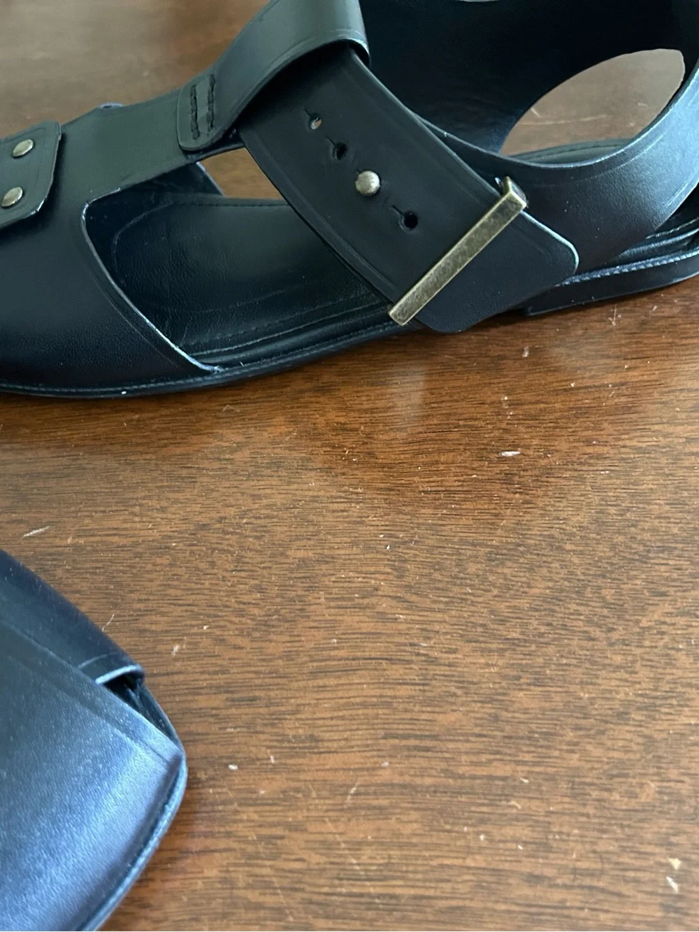 ZARA Women’s Black Leather Fisherman Sandals - Picture 3 of 6